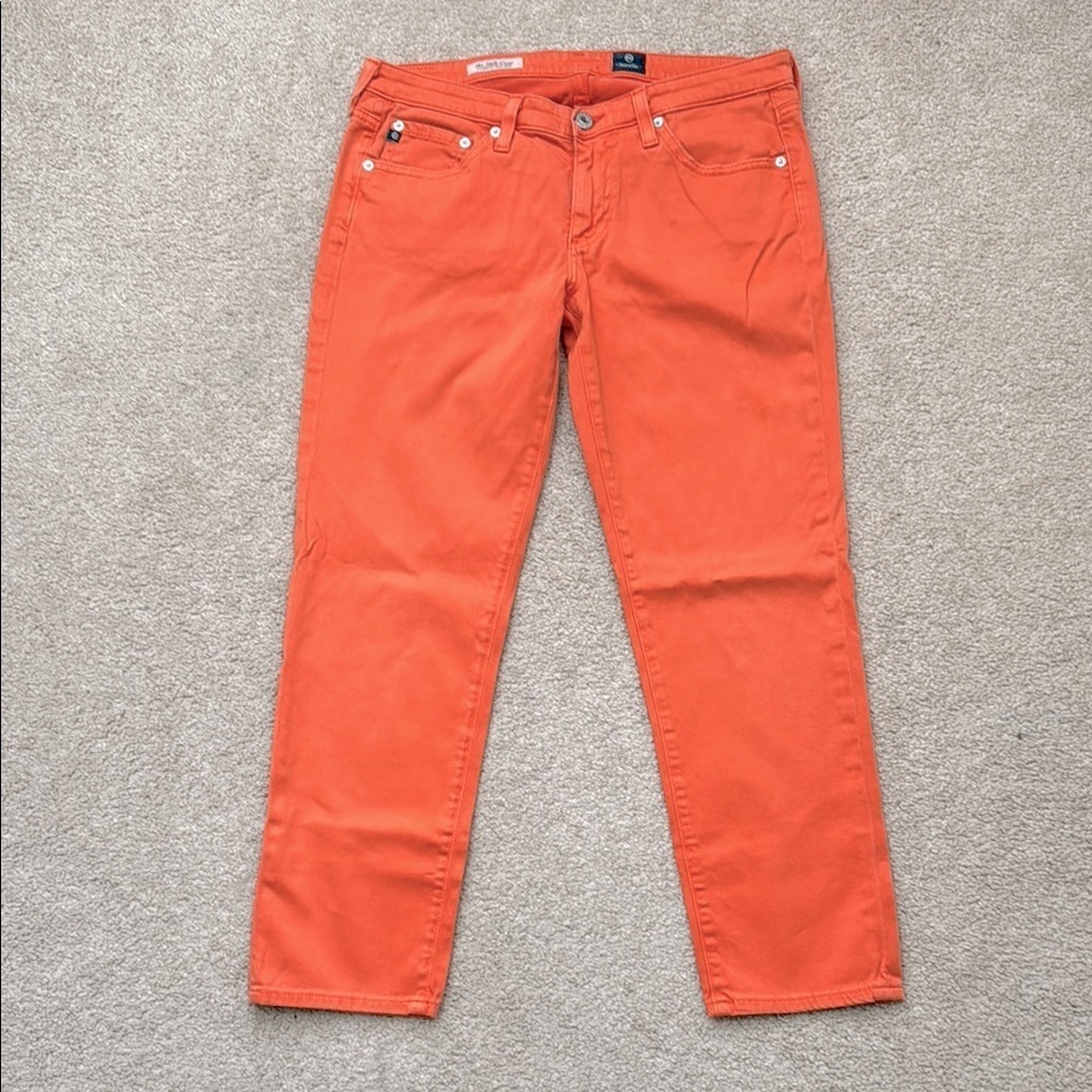 Adriano Goldschmied The Stilt Cigarette Crop Low Rise Orange Jeans Size 29